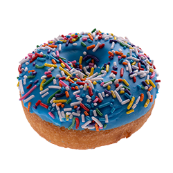 An image of our Blue Rainbow Ring donut - Pinkbox Doughnuts®