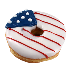 An image of our American Flag donut - Pinkbox Doughnuts®