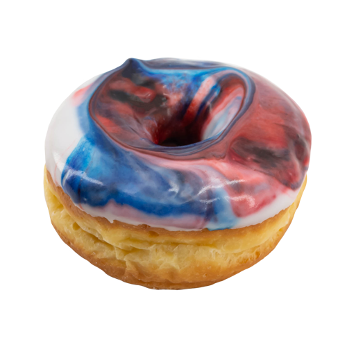 An image of our American Tie-Dye donut - Pinkbox Doughnuts®