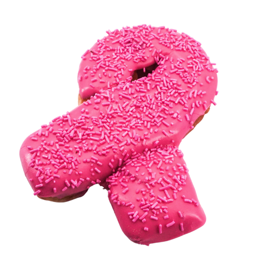 An image of our Pink Ribbon donut - Pinkbox Doughnuts®