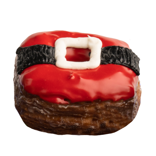 An image of our Santa Belt DoughCro® donut - Pinkbox Doughnuts®