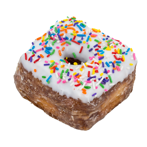 An image of our Sprinkle Face DoughCro donut - Pinkbox Doughnuts®