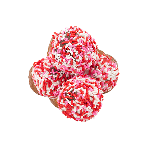 An image of our Valentine's Day Pee Weez® donut - Pinkbox Doughnuts®