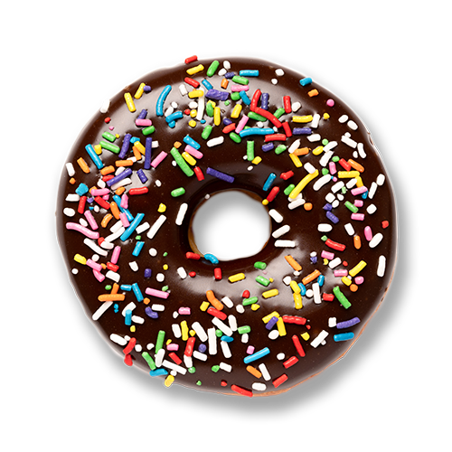Chocolate Rainbow Ring doughnut