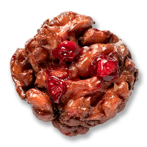 Da vegan cherry fritter doughnut