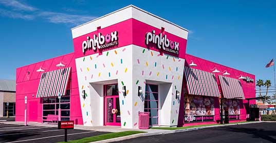 Pinkbox Doughnuts near the Las Vegas Strip at 3990 E Sunset Rd.