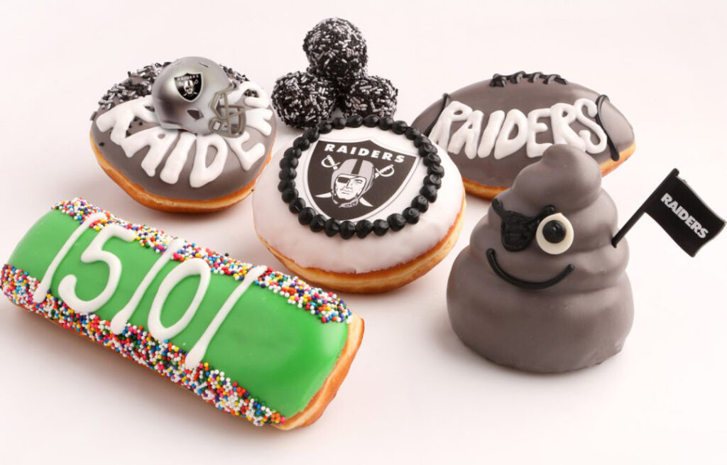 Las Vegas Raiders donuts - Pinkbox Doughnuts
