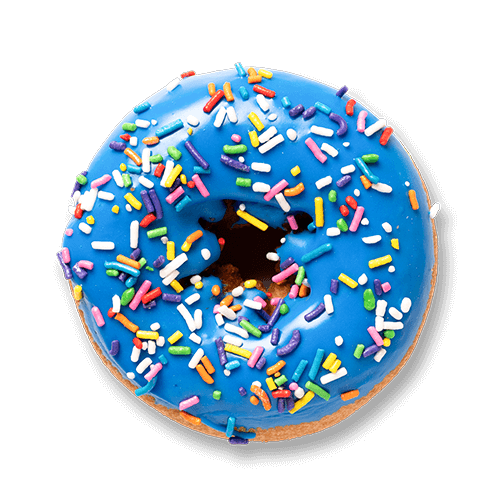 An image of a Blue Rainbow Ring doughnut