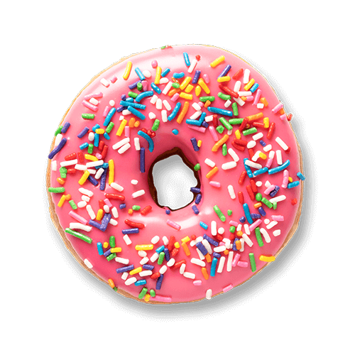 An image of a Pink Rainbow Ring doughnut
