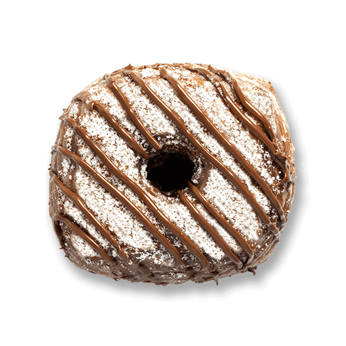 An image of a Nutella Face DoughCro doughnut