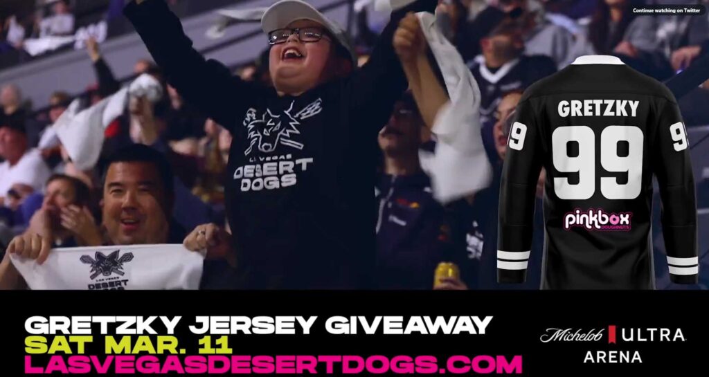 Wayne Gretzky Desert Dogs jersey giveaway from Pinkbox Doughnuts