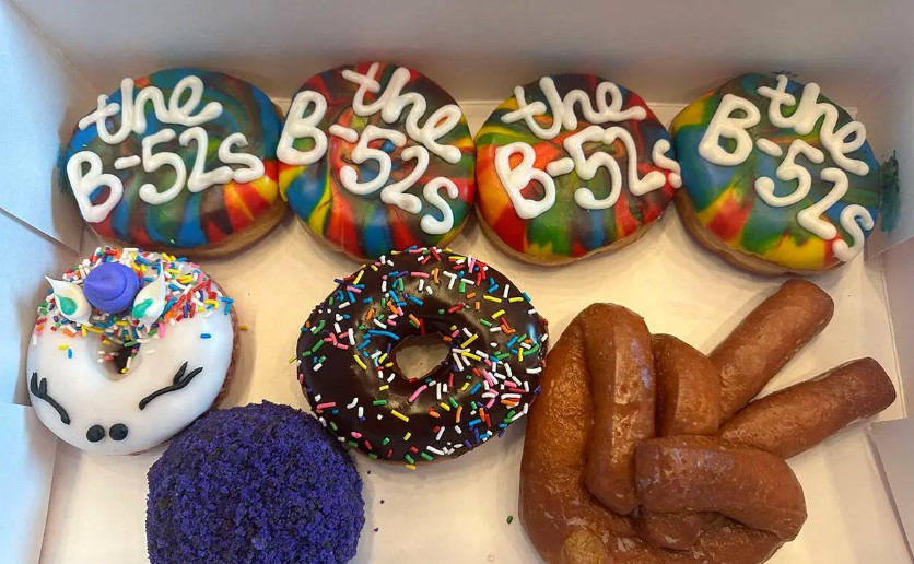  B-52’s-themed doughnuts starting at 6 a.m. Aug. 31 while supplies last. One, random order per location will include a pair of tickets to see the band.