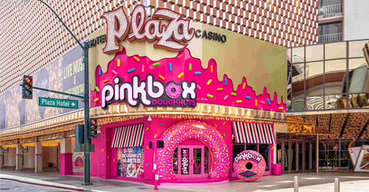 Pinkbox Doughnuts downtown Las Vegas Plaza Hotel Fremont Street