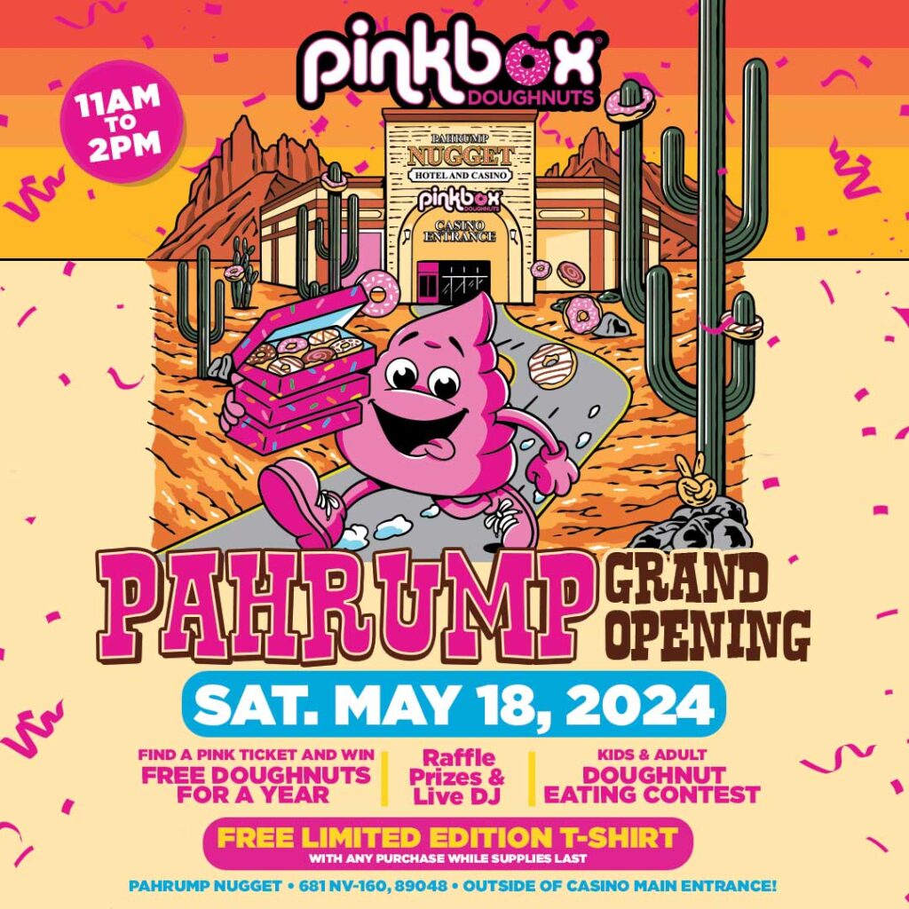 Pinkbox Doughnuts® to celebrate grand opening of new shop in Pahrump, Nevada at the Pahrump Nugget Hotel & Casino